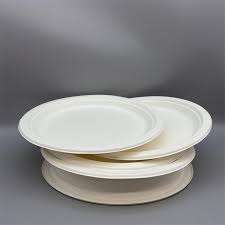Vaisselle et vaisselle jetables de qualité supérieure en bagasse de canne à sucre ronde de 10 pouces écologiques pour les fêtes - Product Image 4