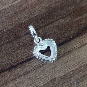 Colgante de Corazón de Plata de Ley 925 Maciza 2026, Cuentas de Bisel para Joyería DIY, Suministros en Blanco para Fabricación de Joyería, Dijes al por Mayor de 10x10mm - Product Image 3