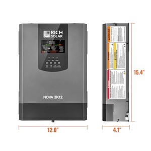 อินเวอร์เตอร์พลังงานแสงอาทิตย์ Rich Solar NOVA 3K12 3000W 48V แบบสามเฟส Pure Sine Wave พร้อมช่องจ่ายไฟคู่ สำหรับระบบออฟกริดและไฮบริด - Product Image 6