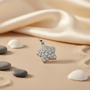 Colgante de Estrella de Plata 925 con Circonita Cúbica para Mujer, Regalo de Joyería con Dijes de Cristal - Product Image 2