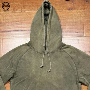 High Quality Custom Logo Regular Fit Unisex Street Long Sleeve <b>Hoodie</b> Autumn Winter Embroidered Acid Wash 100% Cotton <b>Fleece</b> - Product Image 5