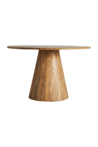 Modern Home Decor Contemporary <b>Solid</b> <b>Wood</b> <b>Round</b> <b>Dining</b> <b>Table</b> with Stylish Wooden Pedestal Base - Product Image 3