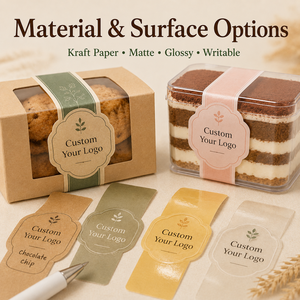 Etiquetas Adhesivas Personalizadas con Logotipo para Cajas de Galletas, con Diseño Botánico en Tonos Neutros - Product Image 4