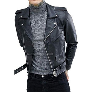 Chaqueta de Cuero para Hombre 2025, Color Sólido, Cuello Alto, Logotipo Frontal, Resistente al Viento, Duradera, Ligera, Transpirable, Estilo Urbano, Moda de Invierno - Product Image 1