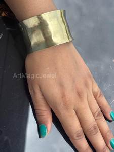 Brazalete de latón crudo de 69mm, brazalete de incrustaciones, brazalete de canal en blanco, pulsera ancha hecha a mano, latón crudo - Product Image 2