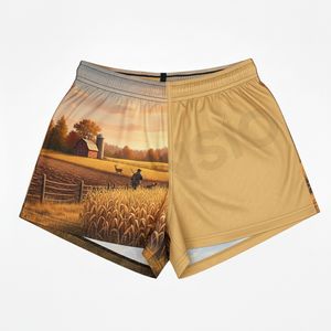 Pantalones cortos de rugby transpirables de dos tonos diseñados a medida Pantalones cortos de fútbol australiano rosa con sublimación transpirable con bolsillos - Product Image 6