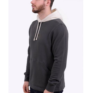 Vente en gros de sweats à capuche surdimensionnés pour hommes, bicolores, avec broderies, 100% coton, OEM - Product Image 3