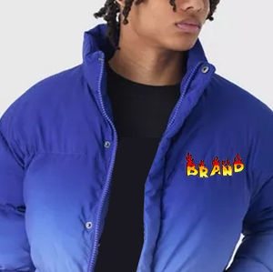 Veste d'hiver pour homme, style décontracté, longue, à capuche, col mandarin, fermeture éclair, légère, respirante, coupe-vent, en duvet - Product Image 3