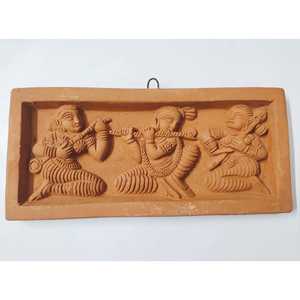 Loza de terracota marrón hecha a mano para colgar en la pared, tamaño mediano para decoración de vida, artesanía para el hogar, arte de pared para Diwali - Product Image 5