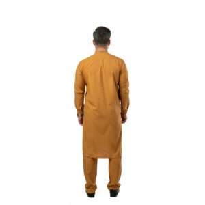Nadeem Kurta Kameez Shalwar P-14 pour homme, couleur beurre, long, pour mariage et occasions festives - Product Image 4