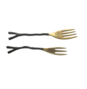 ส้อมสแตนเลสส้อมทองเหลืองรูปทรงใบไม้ - Product Image 6