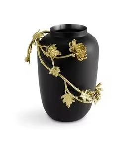 Vase moderne en métal laiton porte-fleurs décoratif pour la décoration intérieure centre de table élégant pour la décoration de salon et de bureau - Product Image 1