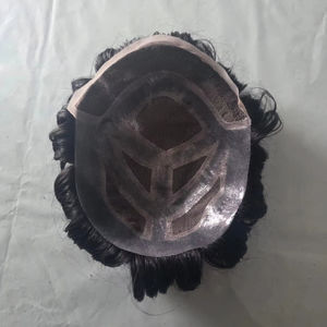 Taz Hair MGM Model Perruque Toupet pour Homme en Cheveux Humains Remy Indiens, Lace Front, Ondulation Water Wave, Souple, Systèmes de Prothèses Capillaires - Product Image 1