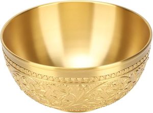 Cuenco de latón con acabado rústico con patrón floral para servir presentaciones de comida orgánica y natural a precio mayorista - Product Image 4