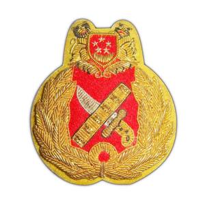 Singapore BULLION Hand Embroidered Customized Lace Safety <b>Pin</b> Badges with Bullion Wire for Garment Use-Custom Color - Product Image 1