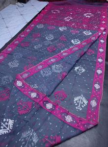 Prix pas cher Nouveau exclusif Deshi Dhakai Jamdani Sharee pour les femmes JAMDANI FABRIC Bleu ROUGE VERT Doré Bleu Ciel du Bangladesh - Product Image 2