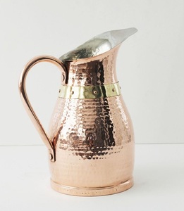 เหยือกน้ำทำจากทองแดงทำด้วยมือพร้อมเหยือกน้ำสี่แก้วดีไซน์เพชรทันสมัยสำหรับตกแต่งบ้านห้องครัวใช้สำเนียงกุหลาบหรูหรา - Product Image 2