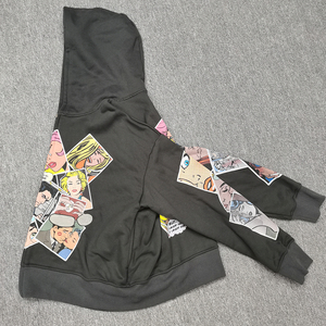 Sudadera con Capucha Extra Grande Personalizada para Hombre, Estilo Camuflaje Lavado, 100% Algodón de Alta Calidad, con Pedrería y Cremallera - Product Image 3