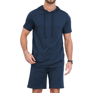 Ensemble sweat-shirt à capuche et short à manches longues au meilleur prix Ensemble sweat-shirt à capuche et short imprimés personnalisés de conception OEM - Product Image 2