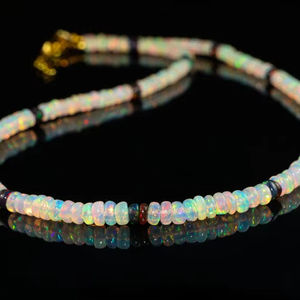 Ethiopian Opal Beaded <b>Necklace</b> Sterling Silver Gold Filled Handmade <b>Necklace</b> For Women Gift Jewelry - Product Image 1