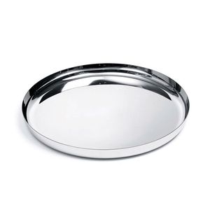 Plateau de service en métal martelé argenté de luxe, grand plateau rond décoratif pour ottoman, pour mariage et fête, plateau à nourriture argenté en gros - Product Image 4