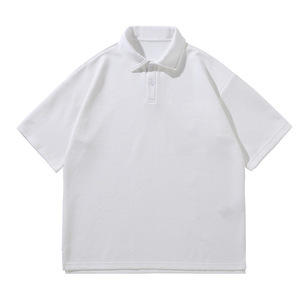 2025 hommes à manches courtes pour Polo T-Shirt haute qualité 100% coton solide décontracté Style surdimensionné 240 grammes Jersey tissu pour l'été - Product Image 2
