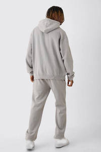 Tracksuit Wholesale Custom French Terry Men's Hooded Printed Heavy <b>Weight</b> Pullover <b>Blank</b> Jogging Streetwear Suits OEM - Product Image 3