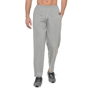Pantalon de survêtement 100% coton confortable et élégant pour hommes Design personnalisé Anti-rides motif droit décontracté pantalon gris devant plat - Product Image 1