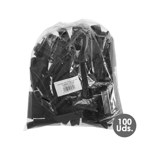 Rectangular Plastic End Cap for Interior. Black. 80x20 mm. Bag of 100 Units. - Product Image 3