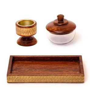 Brûleur d'encens en bois de manguier gaufré de luxe, imprimé à la main, Bakhoor Mubakhara, diffuseur d'aromathérapie religieuse pour la maison - Product Image 5