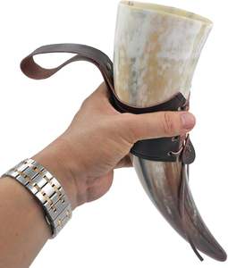Cuerno Vikingo para Beber, Material Orgánico Pulido, Diseño Animal de Estilo Náutico, Personalizable, Decoración para Fiestas, Alta Calidad, Superventas - Product Image 1