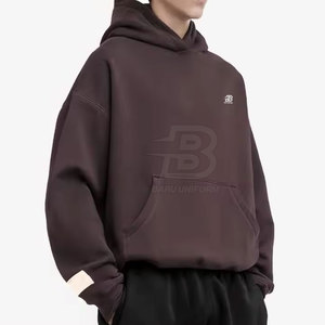 Meilleure qualité taille personnalisée hommes surdimensionnés hiver sweats à capuche nouveau style solide motif à capuche col coton/polyester respirant doublé - Product Image 3