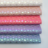 2024 nouveau tissu Rexine en relief PVC doux coeur extensible accessoire étanche/artisanat/sac cadeau de noël boucles d'oreilles artisanat utilisation