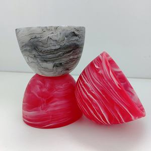 Juego de cuencos para servir de resina en espiral verde de 2 cuencos de madera y resina mezclados PRECIO en línea 1 pulgada cuadrada USD - Product Image 5