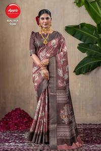 Desgaste de seda de arte floral de diseñador de Malika para looks festivos y de FIESTA DE LA Vol-01 - Product Image 3