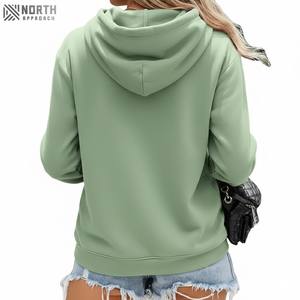 Sudaderas con capucha de calidad superior para mujer estilo coreano 70% algodón 30% poliéster reciclado medio Regular sudadera sudaderas con capucha de punto - Product Image 2