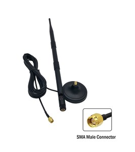 Antenne magnétique en caoutchouc à gain élevé 9dBi GSM avec câble RG174 Connecteur SMA (M) Applications de télécommunication externes à faible perte - Product Image 4