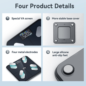 BMI การวิเคราะห์มวลกล้ามเนื้อ/กระดูกวัดไขมันในร่างกายอัจฉริยะหน้าจอ VA แบบอัลตร้า HD ความจุ180กิโลกรัม - Product Image 5