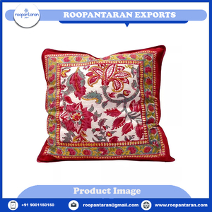 Latest Design Vintage Floral Woven Hand Block Printed Eco-friendly Cotton <b>Sofa</b> Cushion <b>Cover</b> for Sale at Low Price - Product Image 6