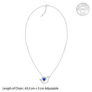 Pendentif oiseau en argent avec cœur en opale bleue en acier inoxydable et plaqué or pour la fabrication de bijoux avec des breloques en pierre - Product Image 6
