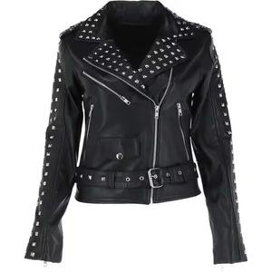 Venta al por mayor nueva llegada temporada de invierno por encargo Spike tachonado estrella de rock estilo punk chaqueta de cuero punk para los hombres chaquetas de los hombres - Product Image 6