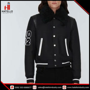 Vestes universitaires unisexes brodées de haute qualité à impression personnalisée Veste de baseball américaine surdimensionnée Letterman pour homme - Product Image 2