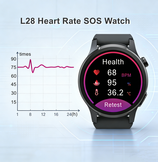 Heart Rate SOS Tracking Tracker GPS APP Control Smart Health Smart Watch with Server APP Integration