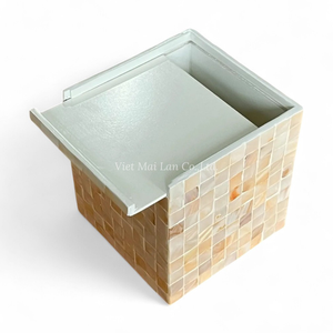Caja de Pañuelos de Lujo con Incrustaciones de Nácar, Decoración Artesanal para el Hogar o Hoteles - Product Image 4