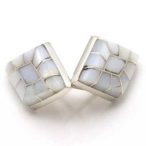 <b>Turquoise</b> Sterling Silver Bezel Setting Charm <b>Earrings</b> for Anniversary by Epaloose - Product Image 1