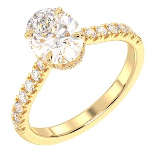 Bague solitaire en or massif 14K 18K personnalisable REYES avec diamant de laboratoire CVD HPHT pour femmes, bijoux de luxe pour mariage et fiançailles - Product Image 2