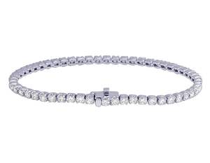 Bracelet en or blanc 10 carats avec diamants de laboratoire, coupe ronde fine, style tennis, bijoux parfaits pour l'élégance quotidienne - Product Image 3