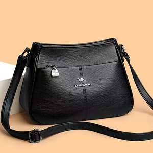 Bolso de Mujer de Doble Capa Vintage a la Moda con Cierre de Cremallera, Apto para Todas las Temporadas, Versátil como Bolso de Hombro o Bandolera - Product Image 1