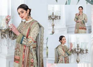 Les costumes de pelouse de concepteur pakistanais les plus vendus sur les prix de gros/Costumes de pelouse jacquard de concepteur pakistanais 100% - Product Image 3
