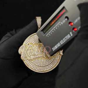 Argent Sterling 925 plaqué or lettrage personnalisé VVS naturel Moissanite cadeau religieux bijoux fins pendentifs breloques - Product Image 3